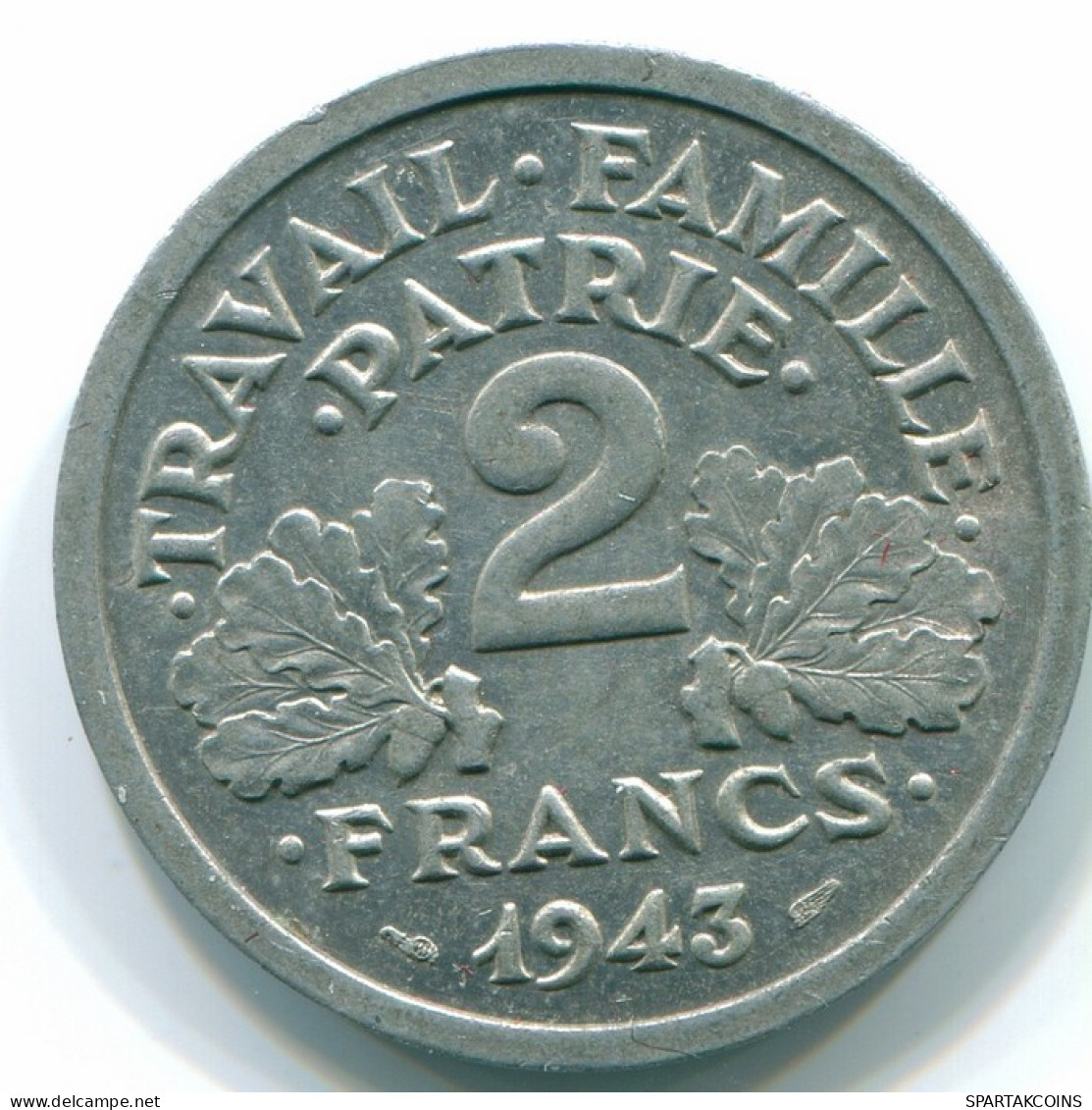 2 FRANCS 1943 FRANKREICH FRANCE Französisch Münze AUNC #FR1085.7.D - 2 Francs