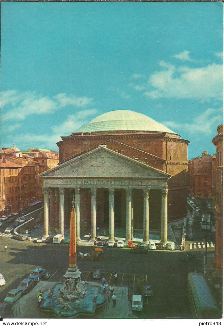 Roma (Lazio) Pantheon, Piazza Con Auto D'Epoca E Autobus, Square With Old Cars And Bus - Pantheon