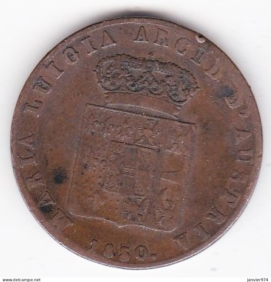 Duché De Parme 5 Centesimi 1830. Maria Luigia, En Cuivre, C# 25 - Parma