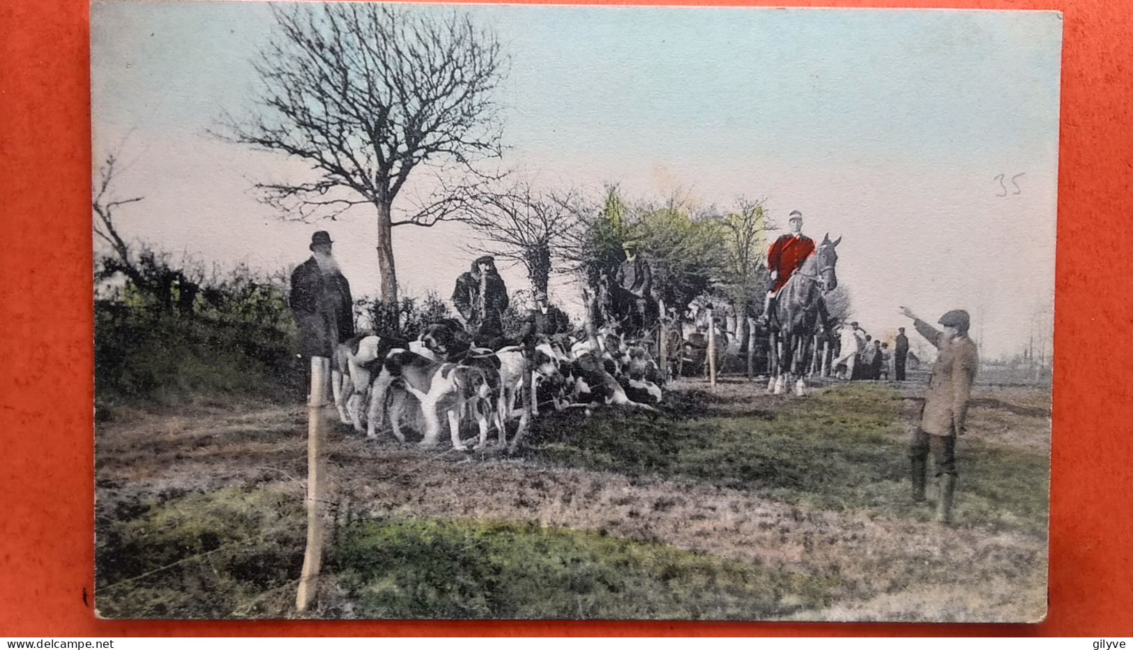 CPA. Colorisée.  Chasse à Courre. A  Identifier.    (AF.216) - Chasse