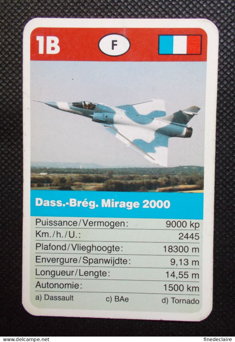 Trading Card - ( 6 X 9,2 Cm ) - Avion / Plane - Dassault Bréguet Mirage 2000 - France - N°1B - Auto & Verkehr