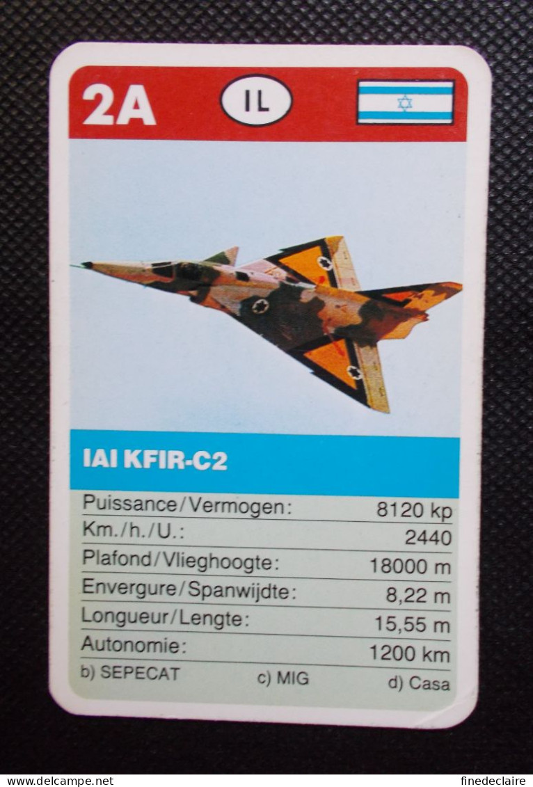 Trading Card - ( 6 X 9,2 Cm ) - Avion / Plane - IAI KFIR C2 - Israël - N°2A - Motores