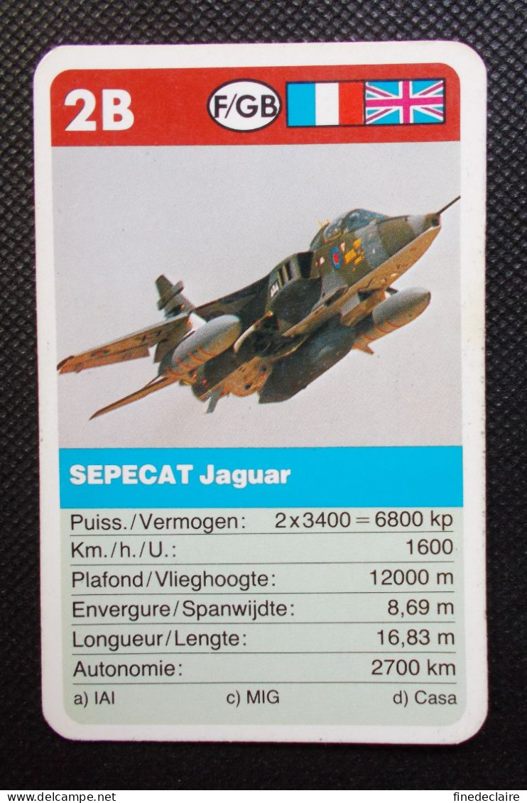 Trading Card - ( 6 X 9,2 Cm ) - Avion / Plane - Sepecat Jaguar - France, Grande Bretagne - N°2B - Motoren