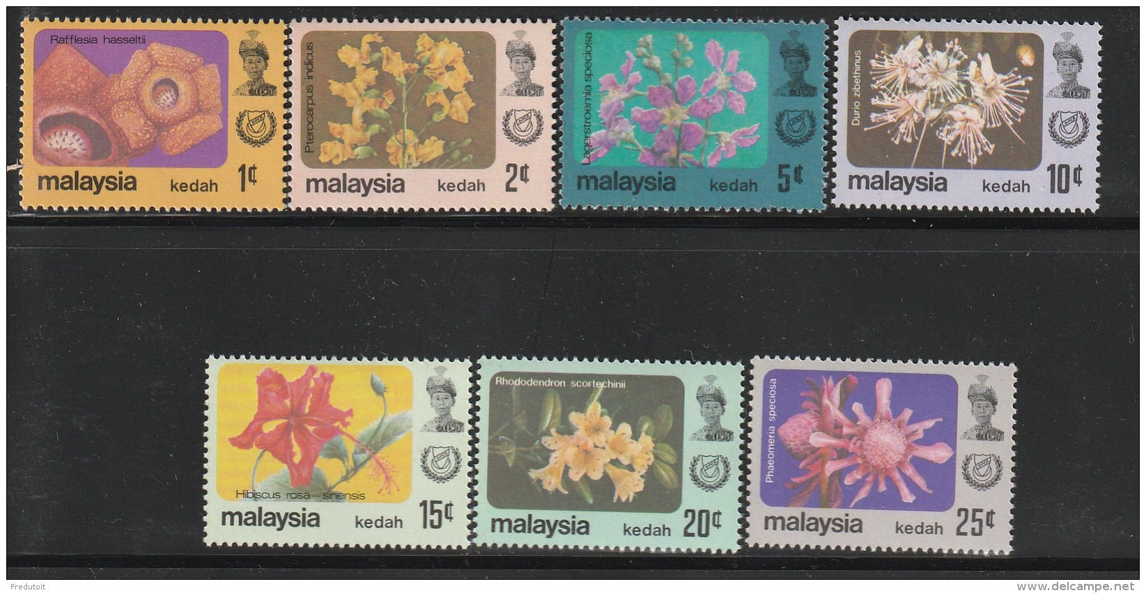 MALAYSIA - KEDAH - N°126/132 ** (1979) FLEURS - Kedah