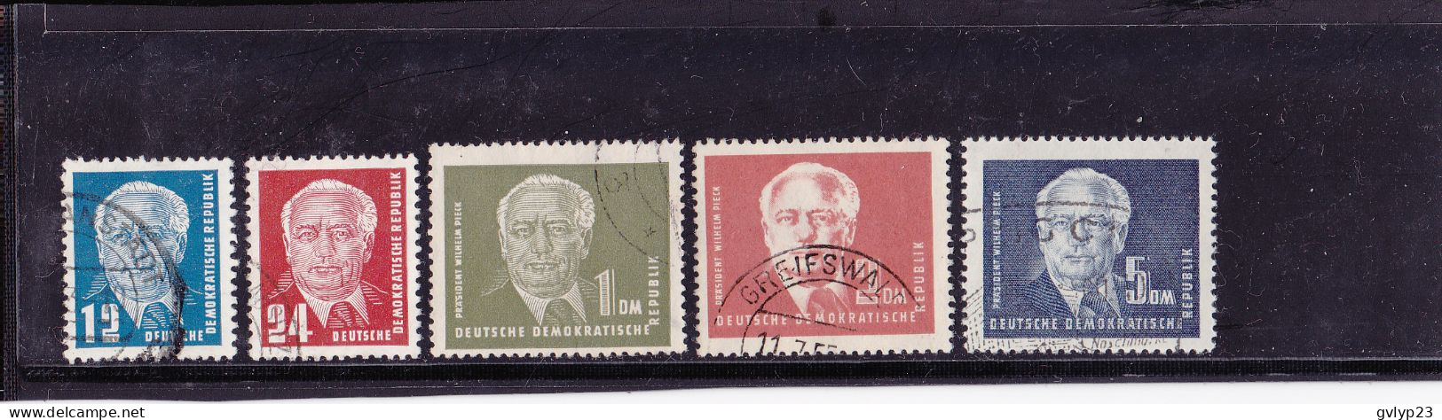 PRéSIDENT W. PIECK UNE SéRIE DE 5 VALEURS OBLITéRé DENT 12 1/2 X 13 N° 6/9A YVERT ET TELLIER 1950 - Gebraucht