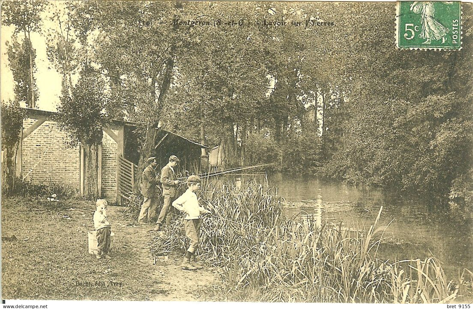 91 MONTGERON LE LAVOIR SUR L YERRES LES HOMMES SONT A LA PECHE - Montgeron