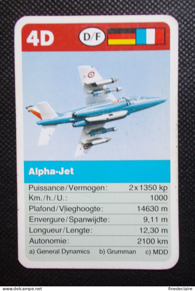 Trading Card - ( 6 X 9,2 Cm ) - Avion / Plane - Alpha Jet - Allemagne, France - N°4D - Motoren