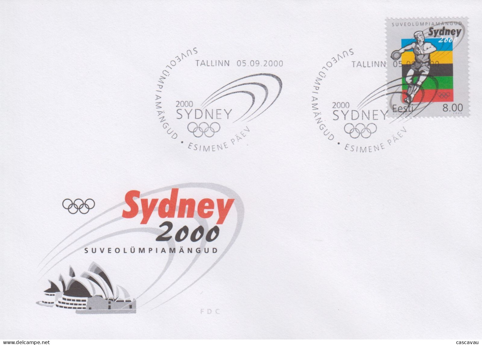 Enveloppe  FDC  1er   Jour   ESTONIE   Jeux  Olympiques  De   SYDNEY   2000 - Zomer 2000: Sydney