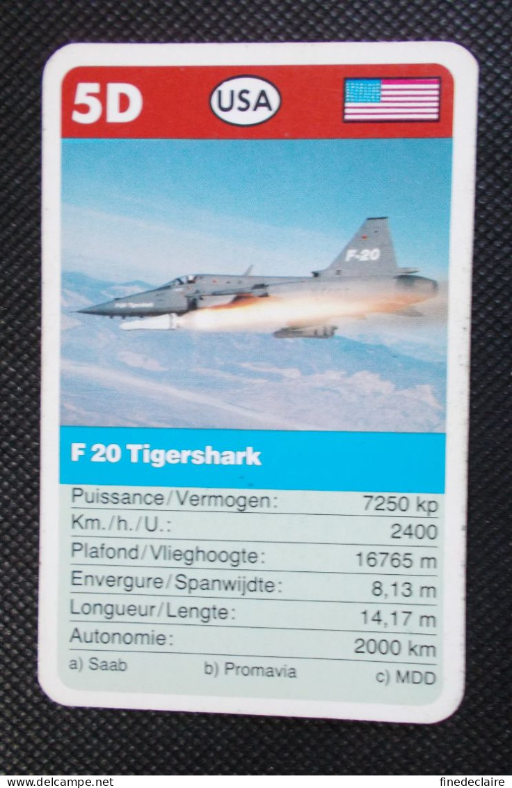 Trading Card - ( 6 X 9,2 Cm ) - Avion / Plane - F 20 Tigershark - USA - N°5D - Auto & Verkehr