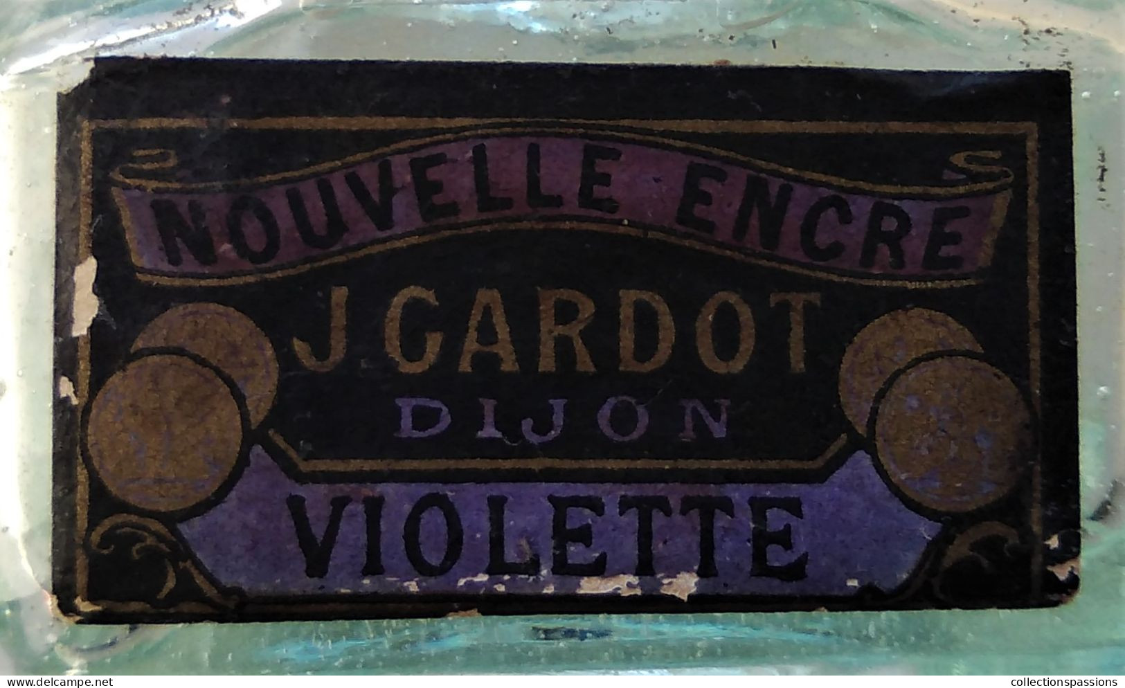 - Ancienne Bouteille D'encre, Encrier - J. GARDOT. Dijon - Violette - - Tinteros