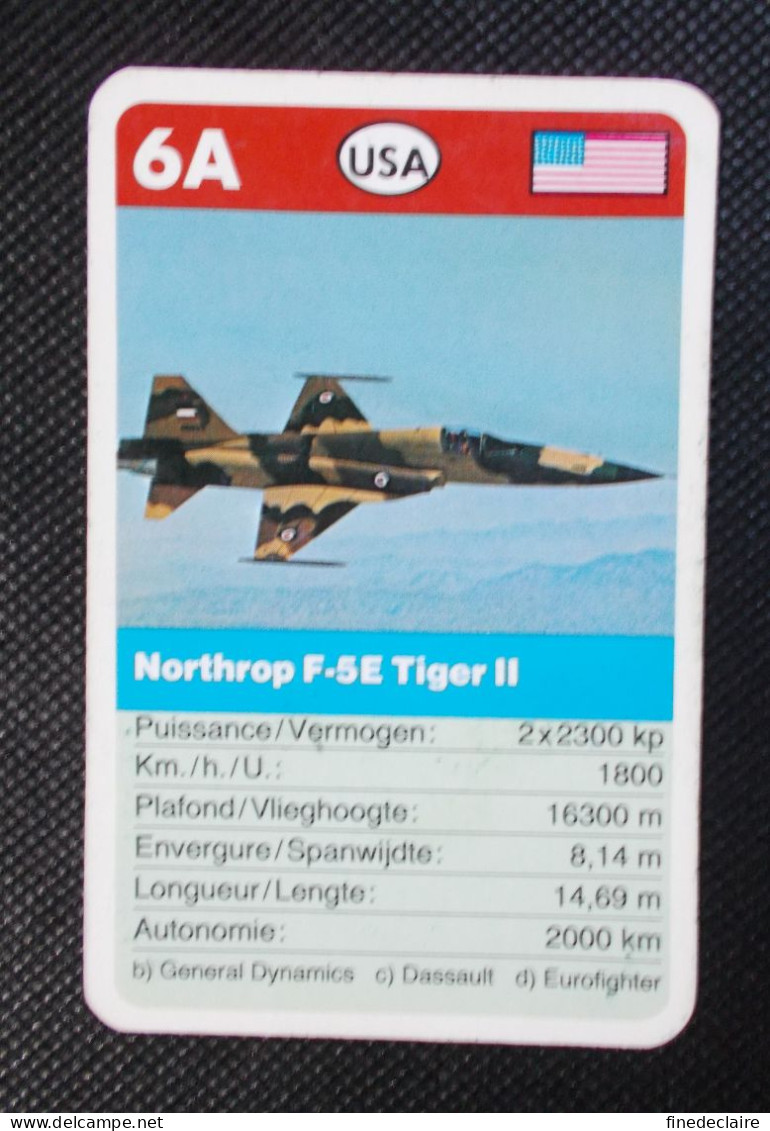 Trading Card - ( 6 X 9,2 Cm ) Avion / Plane - Northrop F-5E Tiger II - USA - N°6A - Auto & Verkehr