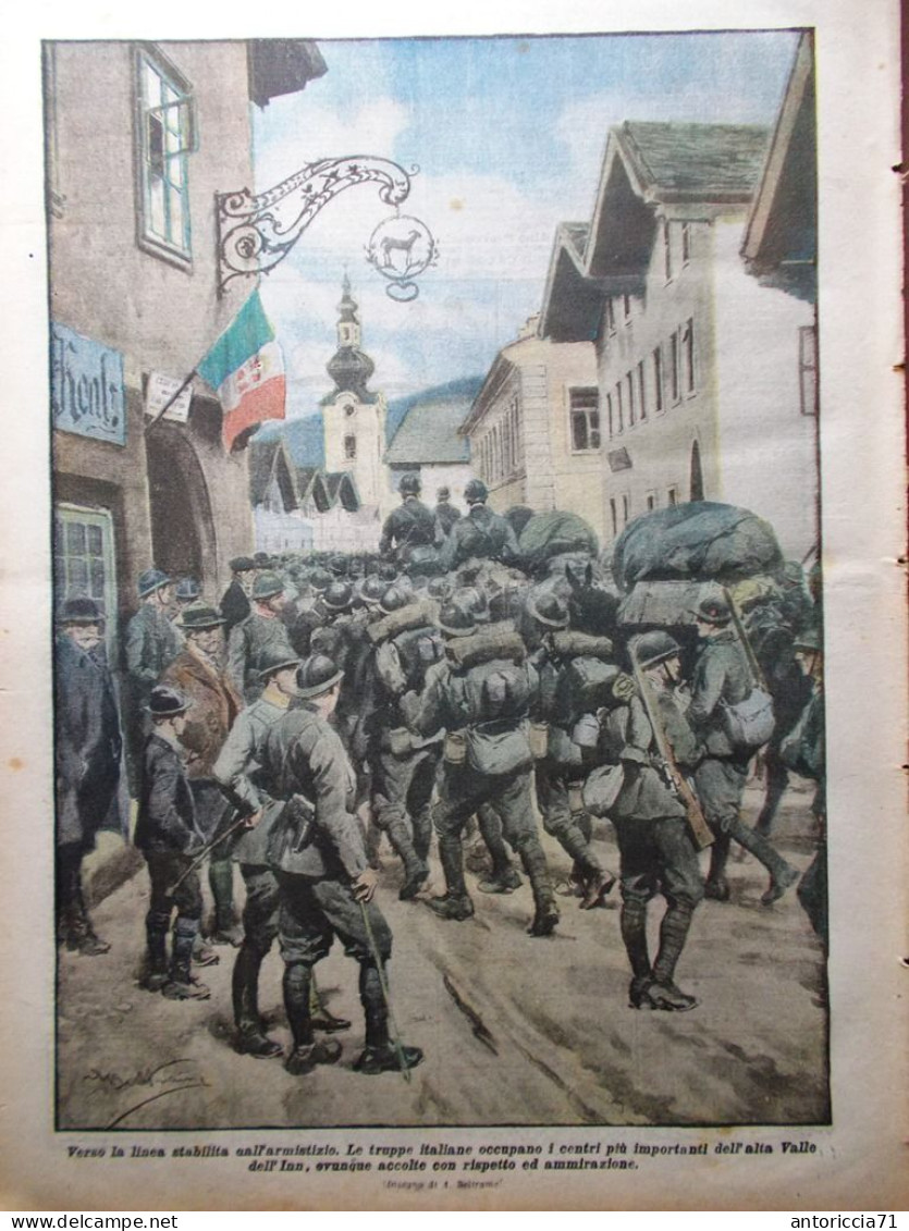 La Domenica Del Corriere 8 Dicembre 1918 WW1 Resa Tedeschi Rovereto Alsazia Inn - Guerra 1914-18
