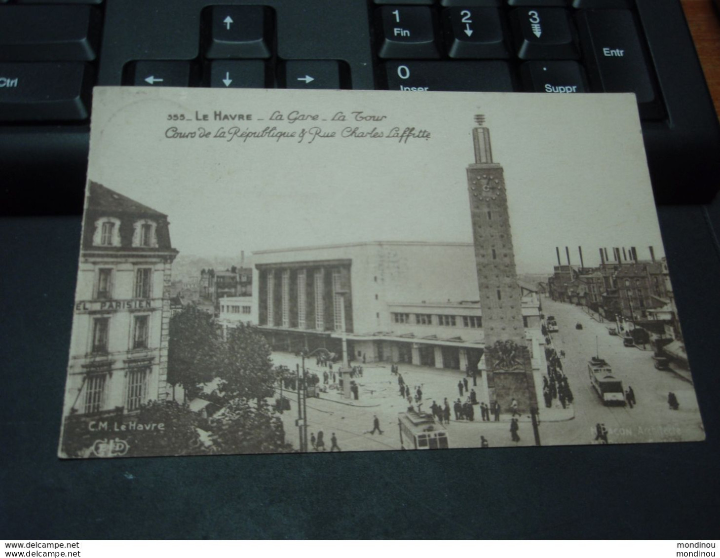 LE HAVRE La Gare La Tour Cours De La République  Rue Charles Laffitte,  1936  Usine Saint-Frères Berteaucourt-les-Dames - Gare