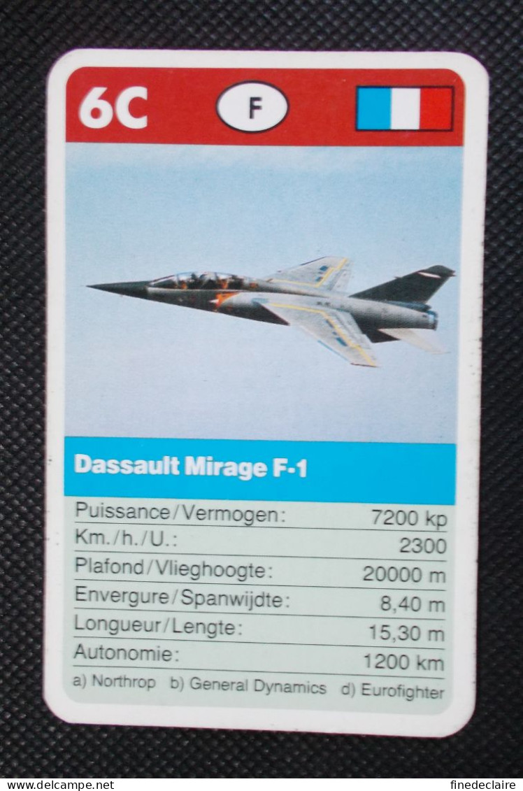 Trading Card - ( 6 X 9,2 Cm ) Avion / Plane - Dassault Mirage F-1 - France - N°6C - Engine