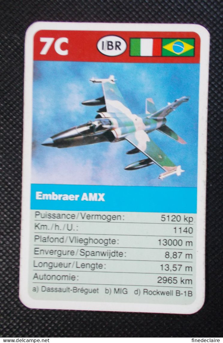 Trading Card - ( 6 X 9,2 Cm ) Avion / Plane - Embraer AMX - Italie, Brésil - N°7C - Auto & Verkehr