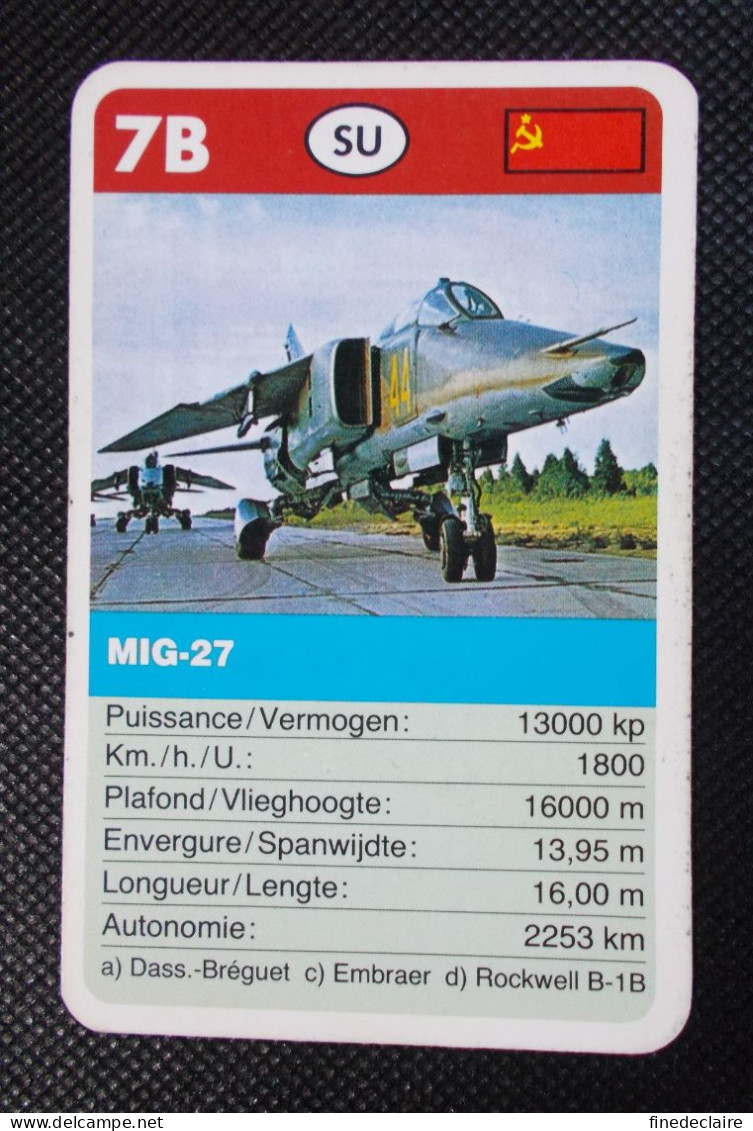 Trading Card - ( 6 X 9,2 Cm ) Avion / Plane - MIG 27 - URSS - N°7B - Engine