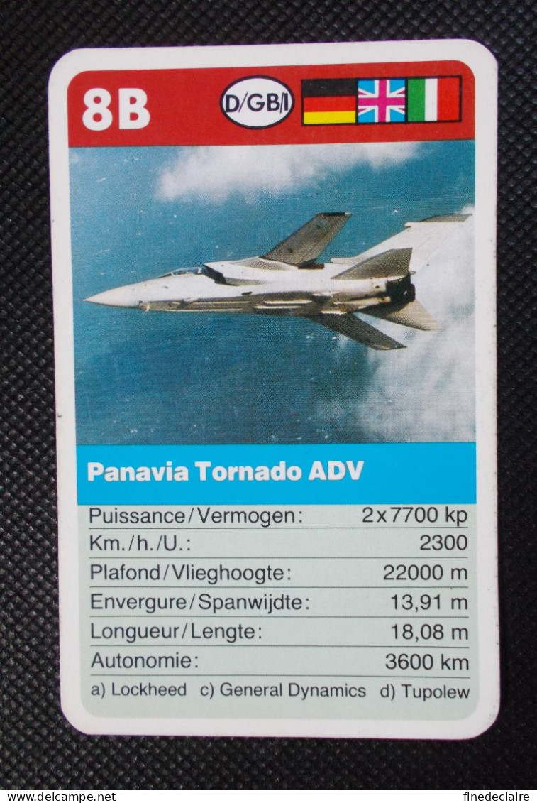 Trading Card - ( 6 X 9,2 Cm ) Avion / Plane - Panavia Tornado ADV - Allemagne, Grande Bretagne, Italie - N°8B - Motoren