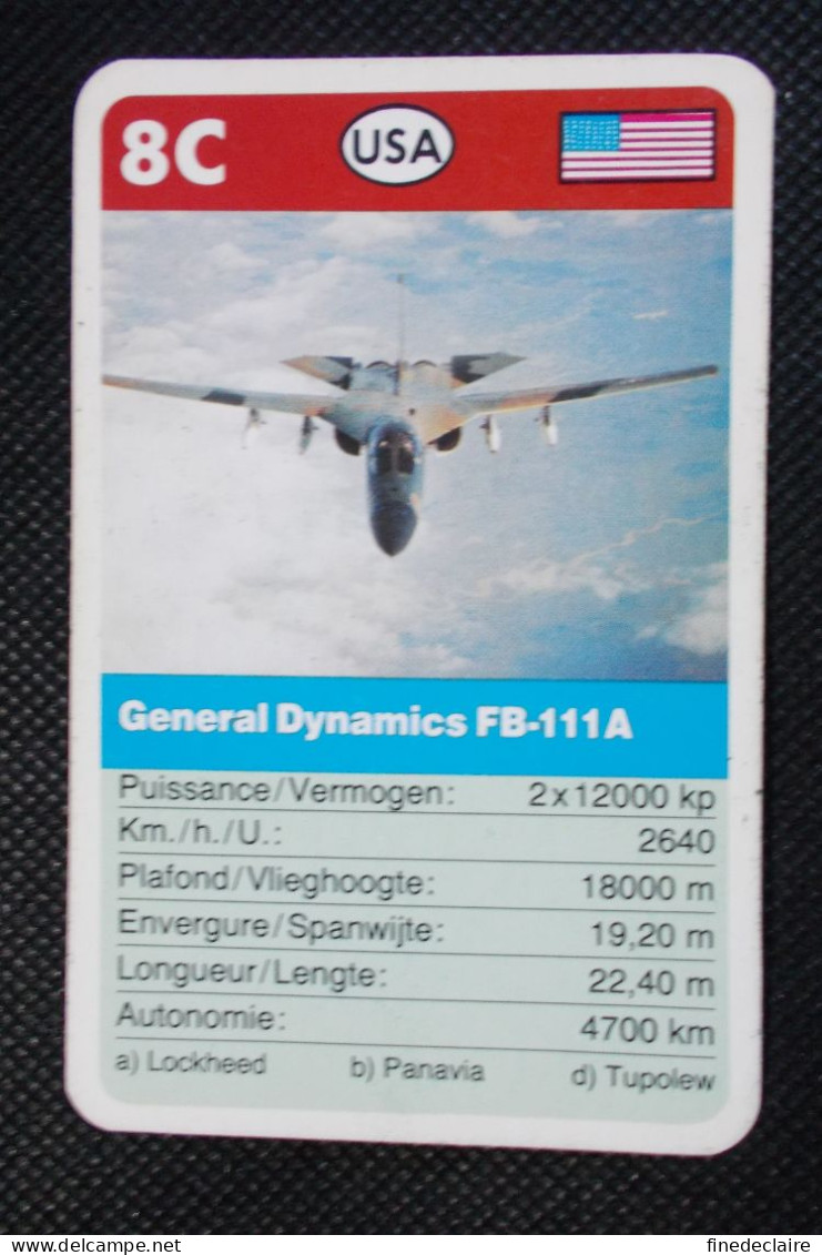 Trading Card - ( 6 X 9,2 Cm ) Avion / Plane - General Dynamics FB-111A - USA - N°8C - Auto & Verkehr