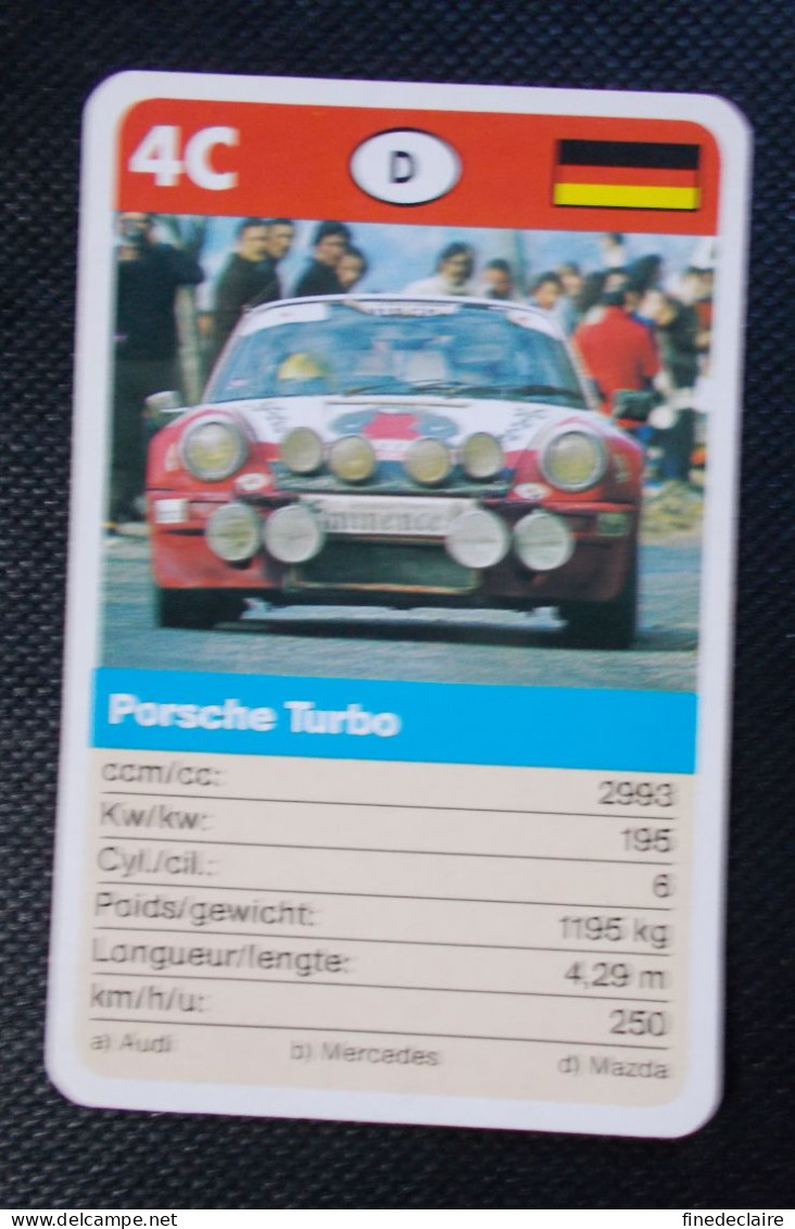 Trading Cards - ( 6 X 9,2 Cm ) Voiture De Rallye / Ralye's Car - Porsche Turbo - Allemagne - N°4C - Moteurs