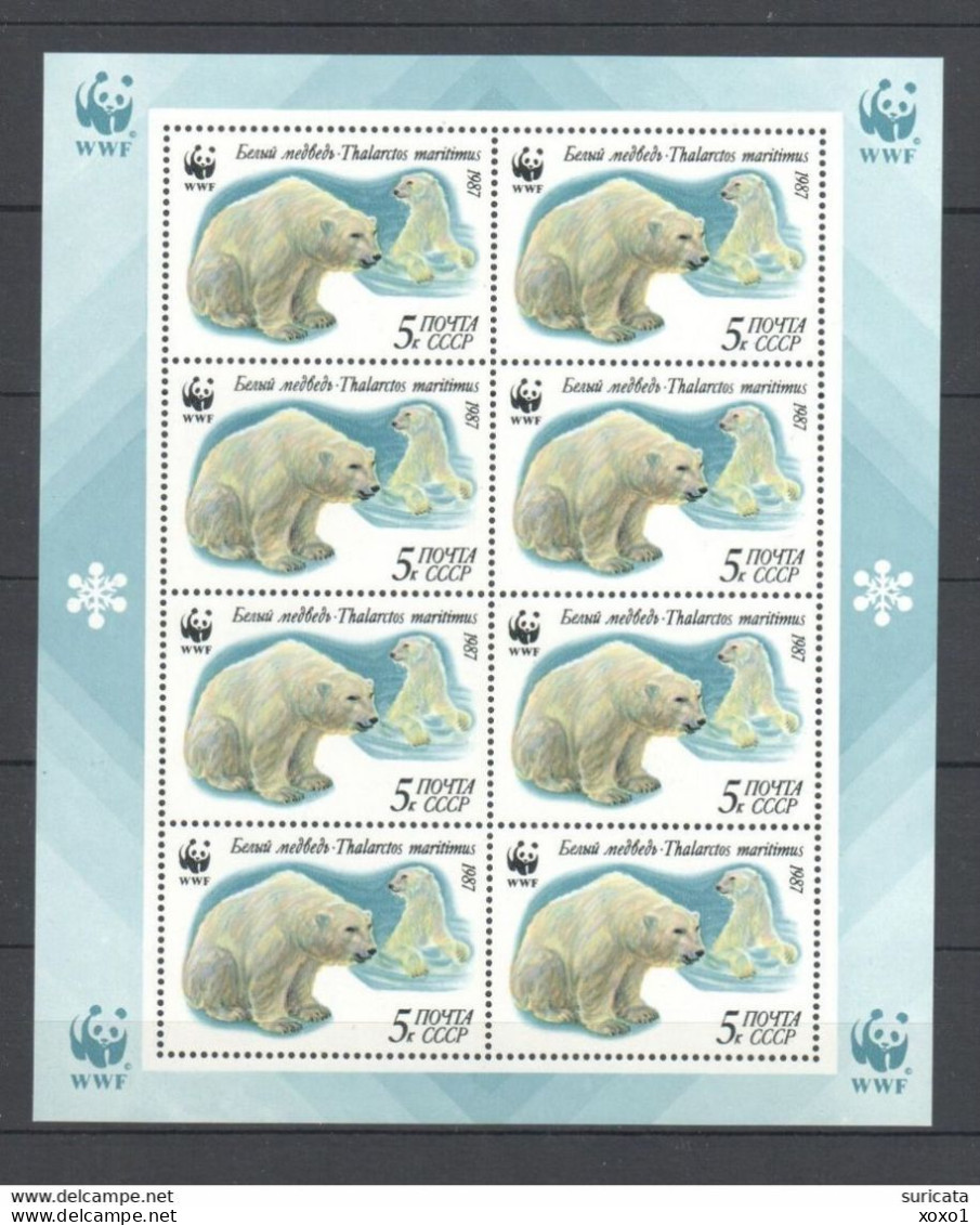 USSR Soviet Union 1987 MiNr. 5694 - 5697 Sowjetunion Arctic Wildlife, Polar Bears, WWF  4 M/sh Limited MNH** 700,00 € - Arctic Wildlife