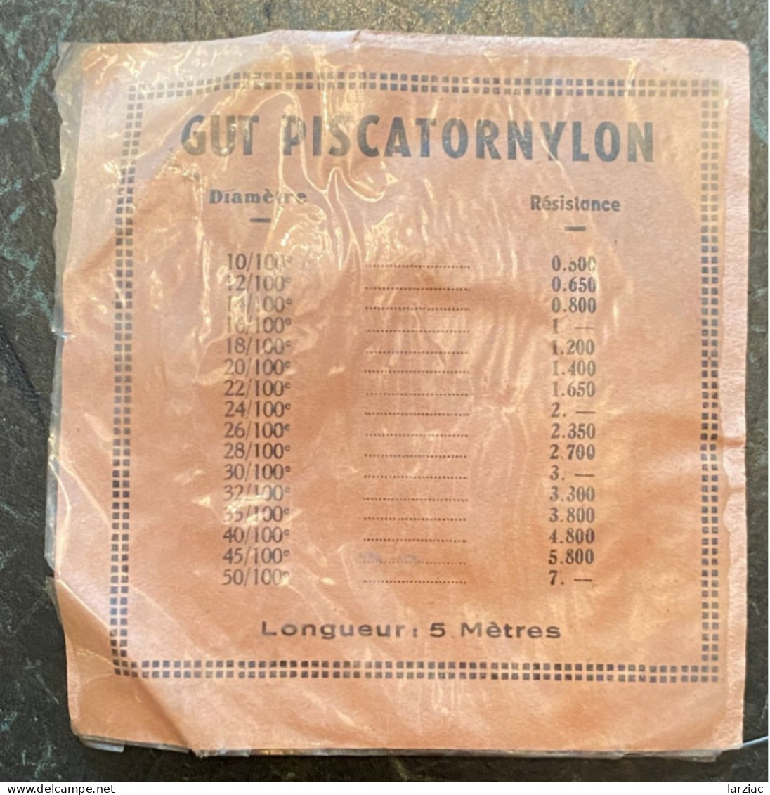 Pochette De Fil Ancien Le Piscator Nylongut N°28 - Pêche