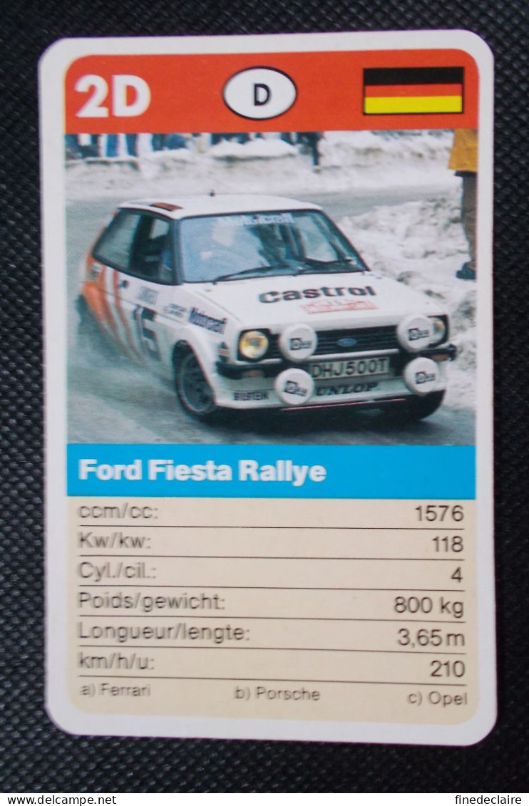 Trading Cards - ( 6 X 9,2 Cm ) Voiture De Rallye / Ralye's Car - Ford Fista Rallye - Allemagne - N°2D - Engine