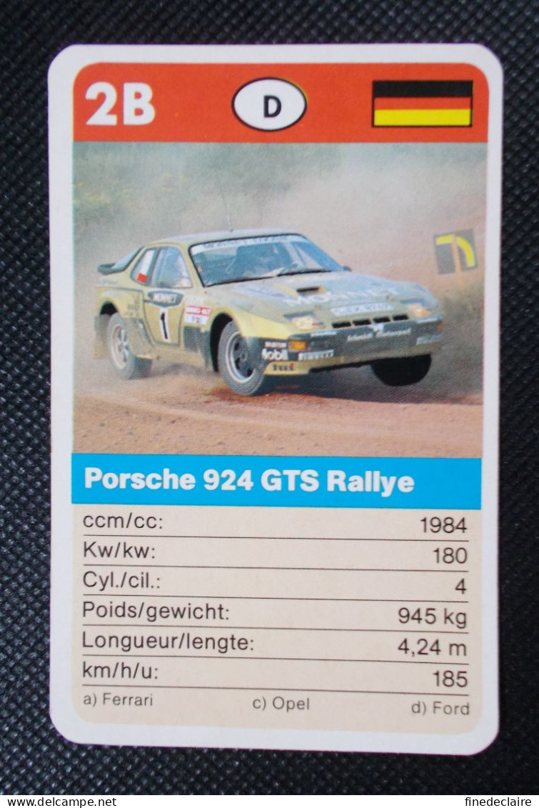 Trading Cards - ( 6 X 9,2 Cm ) Voiture De Rallye / Ralye's Car - Porsche 924 GTS Rallye - Allemagne - N°2B - Engine