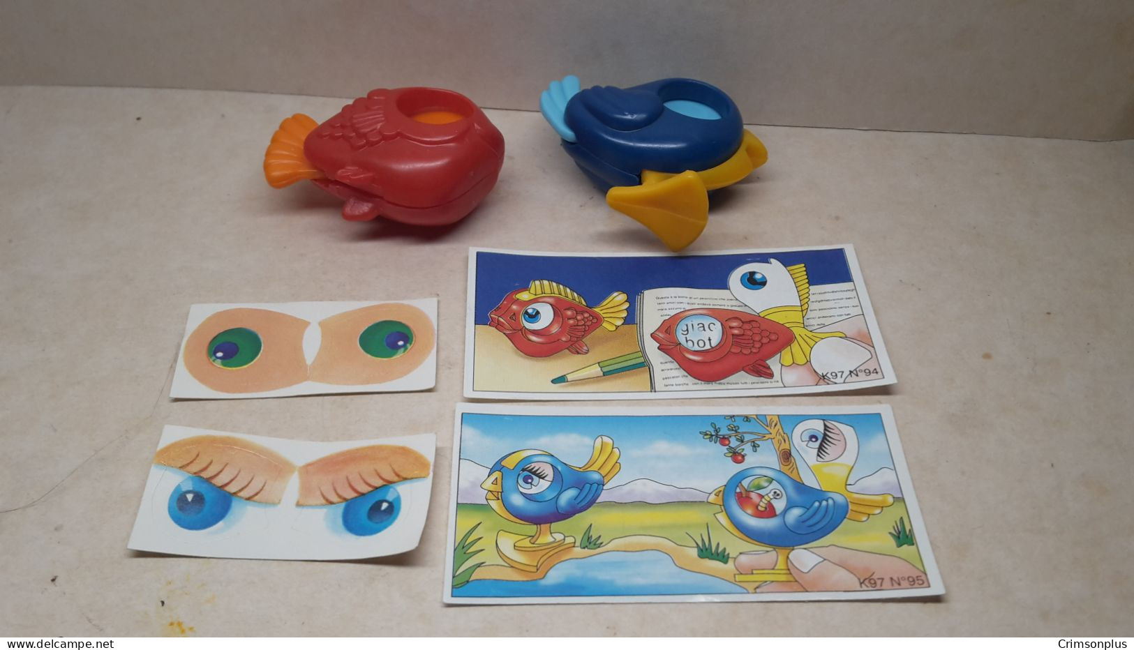 1997 Ferrero - Kinder Surprise - K97 94 & 95 - Fish & Bird - Complete Set + 2 BPZ's - Monoblocs