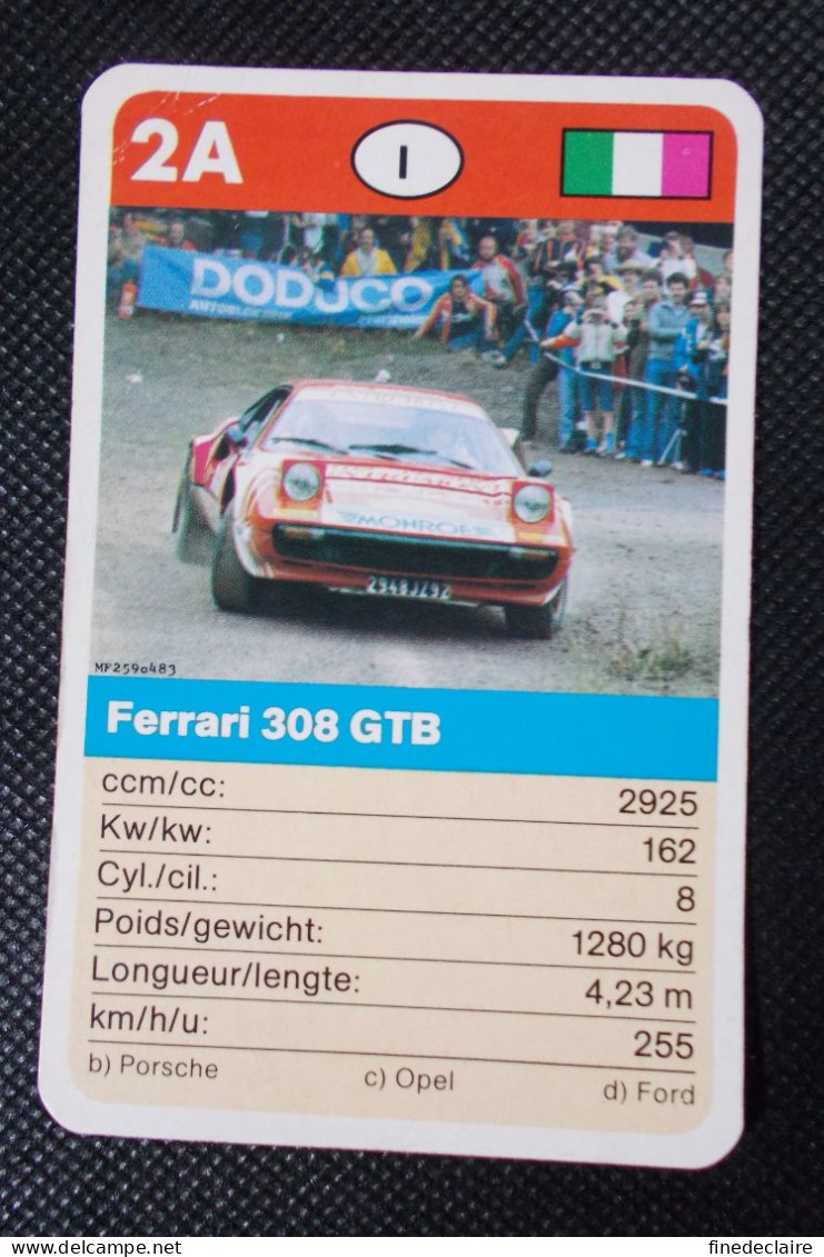 Trading Cards - ( 6 X 9,2 Cm ) Voiture De Rallye / Ralye's Car - Ferrari 308 GTB - Italie - N°2A - Engine