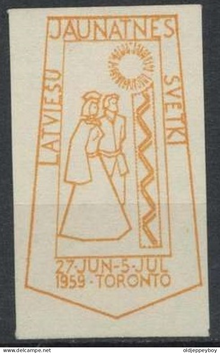 MNH** Latviesu Jaunatnes Svetki  Latvian Youth Festival TORONTO 1959 VIGNETTE SCOUTS Pfadfinder CINDERELLA SCOUTING - Unused Stamps