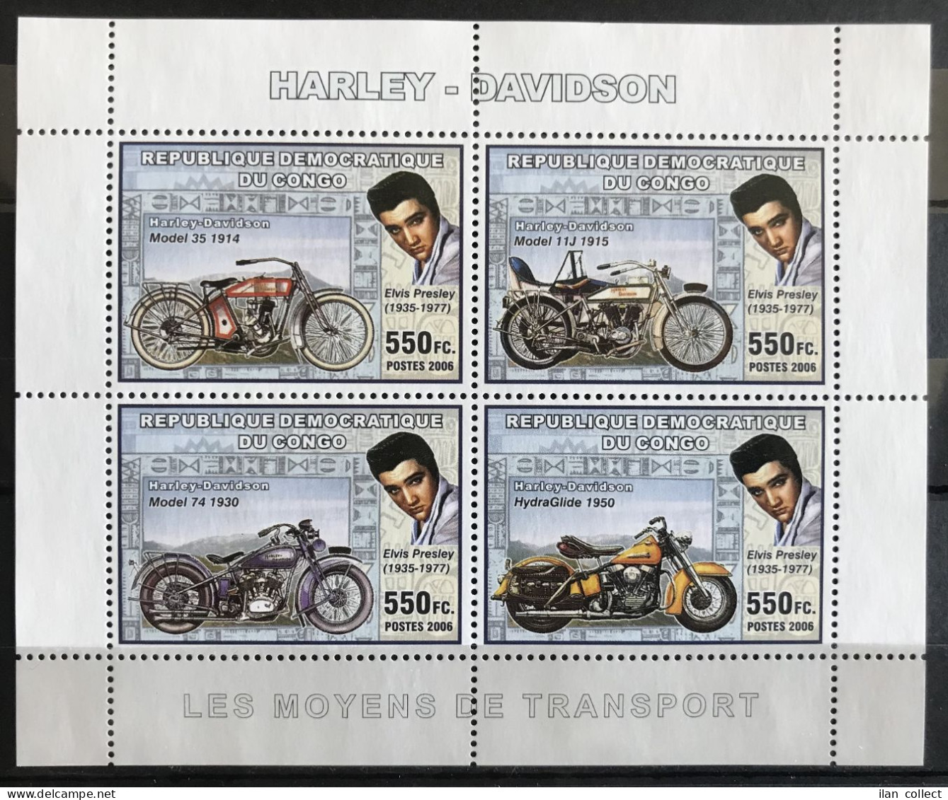 Elvis Presley / Harley Davidson - Stamps Congo MNH** Del.18 - Elvis Presley