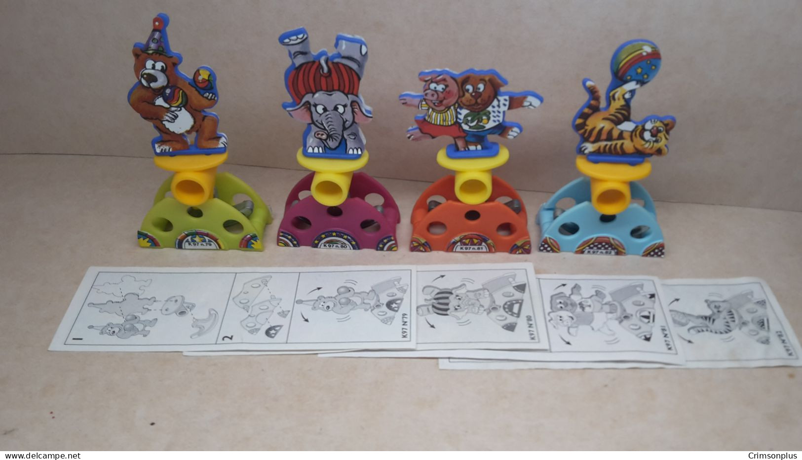 1997 Ferrero - Kinder Surprise - K97 79, 80, 81 & 82 - Balancing Figures - Complete Set + 4 BPZ's - Monoblocs