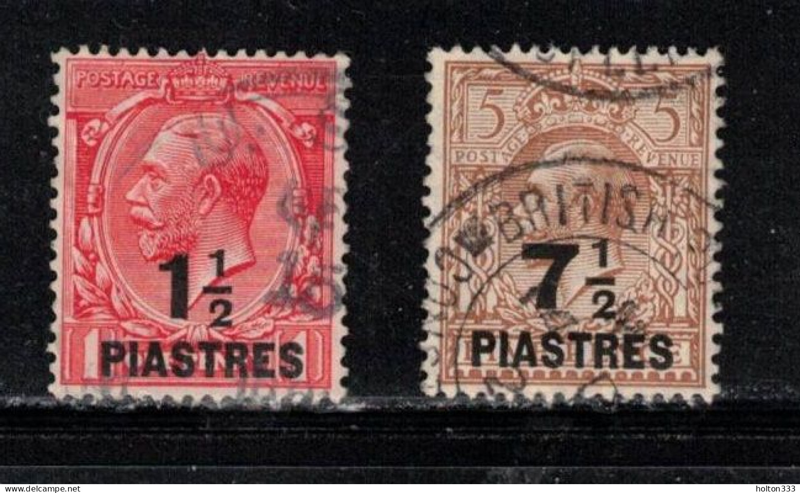 Offices In Turkey (Levant) Scott # 56, 59 Used - KGV - Levante Británica