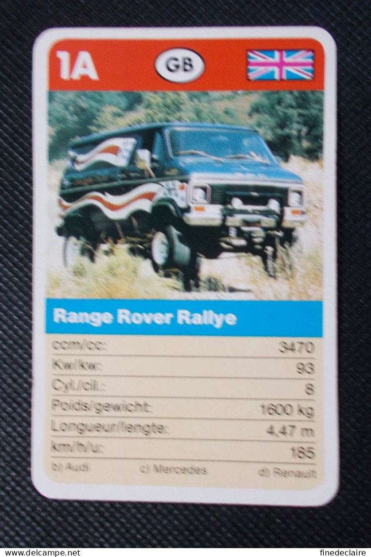Trading Cards - ( 6 X 9,2 Cm ) Voiture De Rallye / Ralye's Car - Range Rover Rallye - Grande Bretagne - N°1A - Moteurs