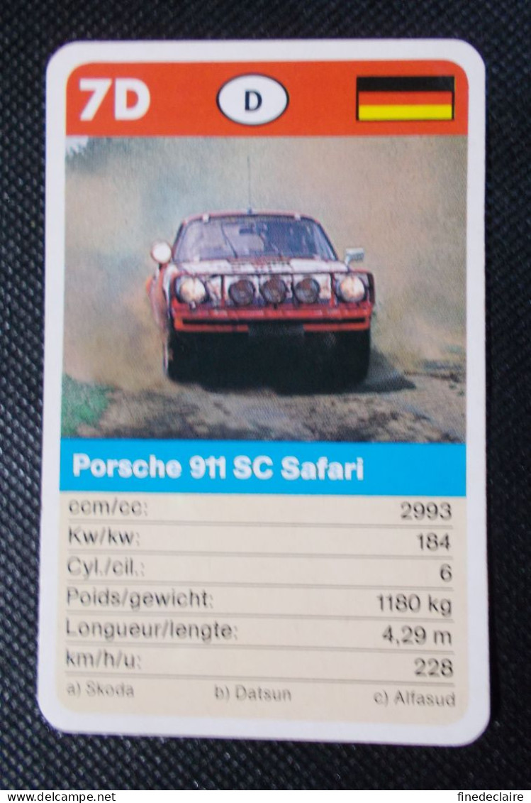 Trading Cards - ( 6 X 9,2 Cm ) Voiture De Rallye / Ralye's Car - Porsche 911 SC Safari - Allemagne - N°7D - Moteurs