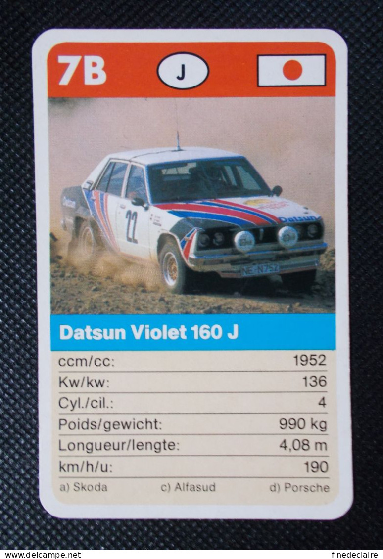 Trading Cards - ( 6 X 9,2 Cm ) Voiture De Rallye / Ralye's Car - Datsun Violet 160 J - Japon - N°7B - Engine