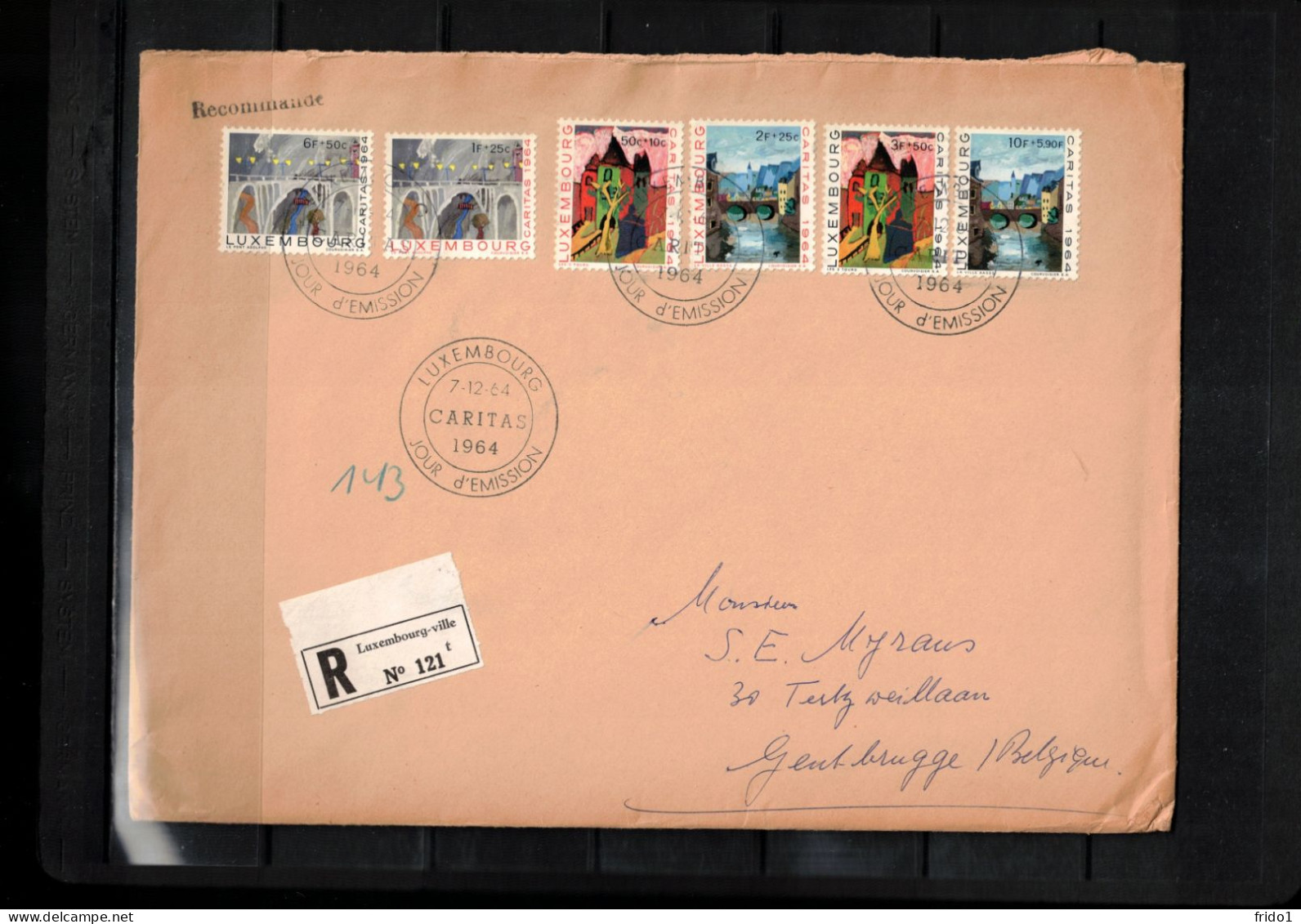 Luxembourg 1964 Caritas Interesting Registered Letter - Storia Postale