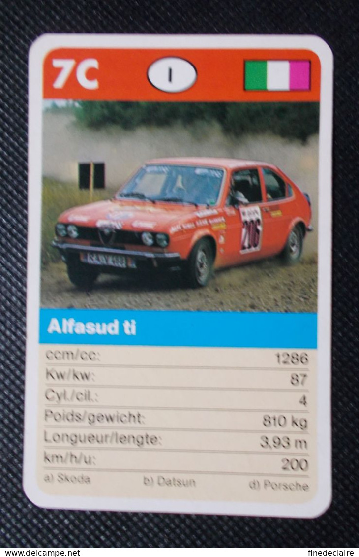 Trading Cards - ( 6 X 9,2 Cm ) Voiture De Rallye / Ralye's Car - Alfasud TI - Italie - N°7C - Auto & Verkehr