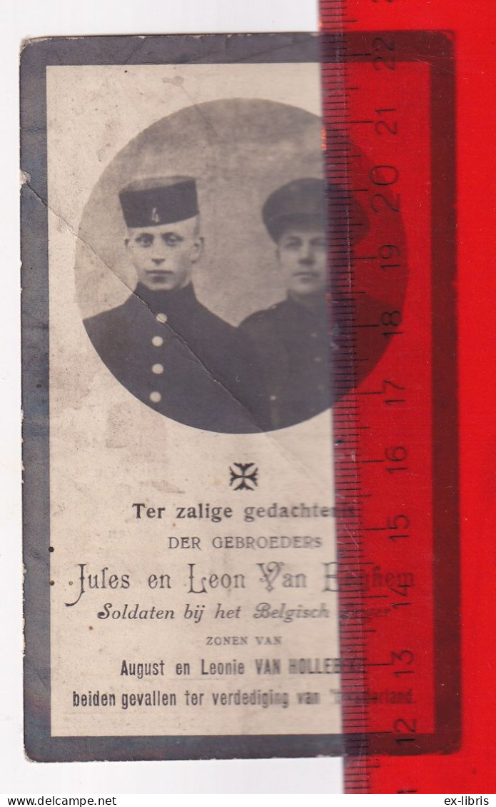 OOSTKAMP - HANSBEKE - DE PANNE - MECHELEN - Jules En Leon Van Eeghem - Gesneuvelde Broers 1914-1918 - Documents