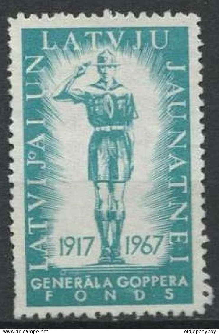 LETTLAND Latvia GENERALA GOPPERS FONDS 1967  VIGNETTE SCOUTS Pfadfinder CINDERELLA SCOUTING LATVJU JAUNATNEI - Unused Stamps