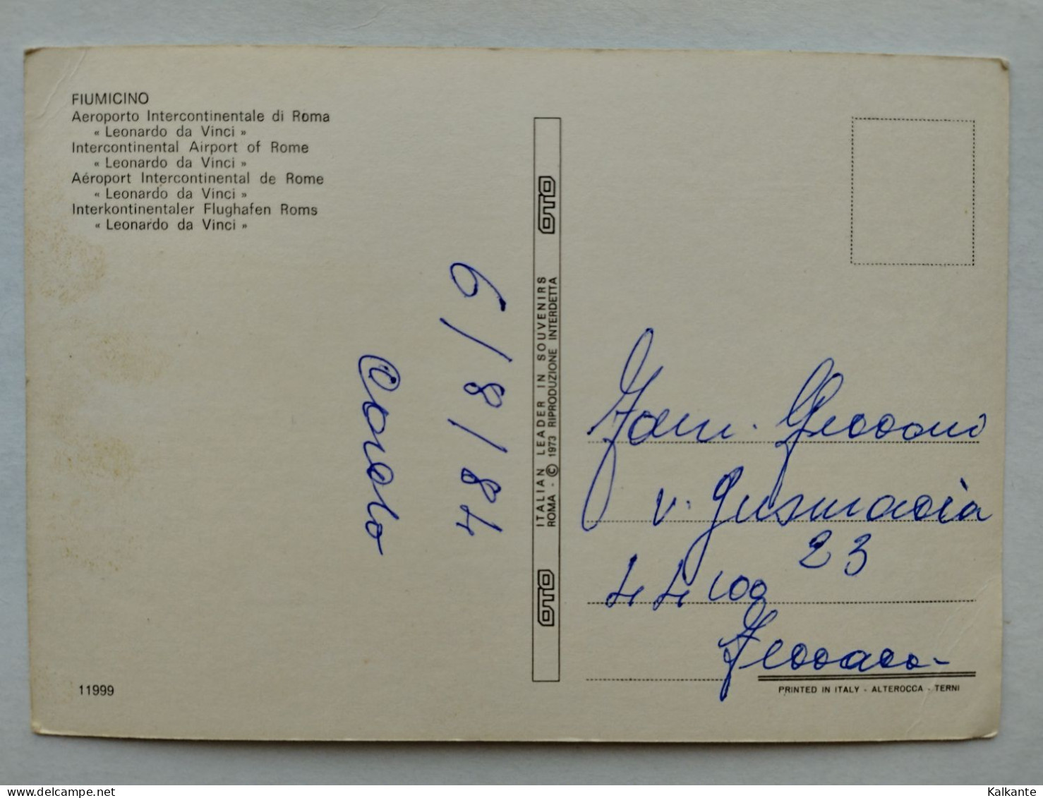 FIUMICINO (Roma) - 1984 - Aereoporto "Leonardo Da Vinci" - Fiumicino