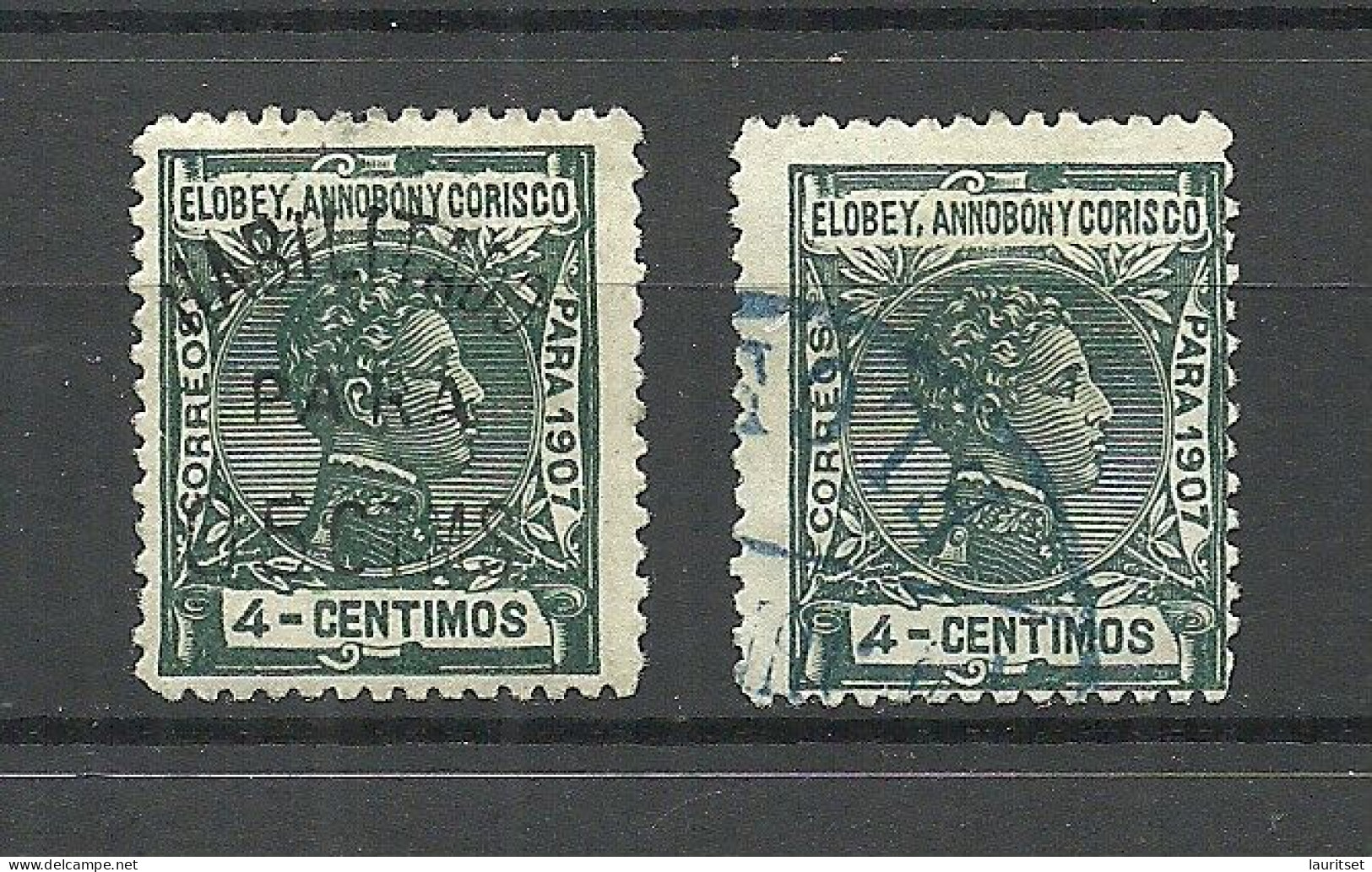 ELOBEY, ANNOBON & CORISCO 1907-1909 Michel 42 & 58 - Elobey, Annobon & Corisco