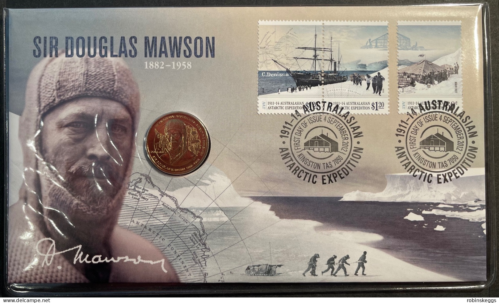 Australia PNC 2012 1911-4 Australasian Antarctic Expedition, Sir Douglas Mawson - Dollar