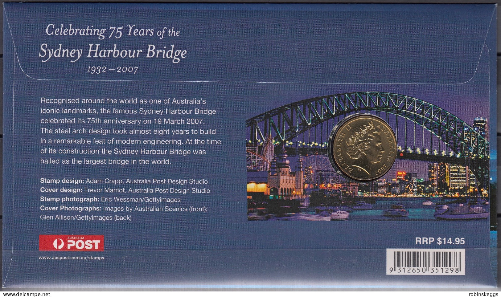 Australia PNC 2007 Sydney Harbour Bridge Celebrating 75 Years - Dollar