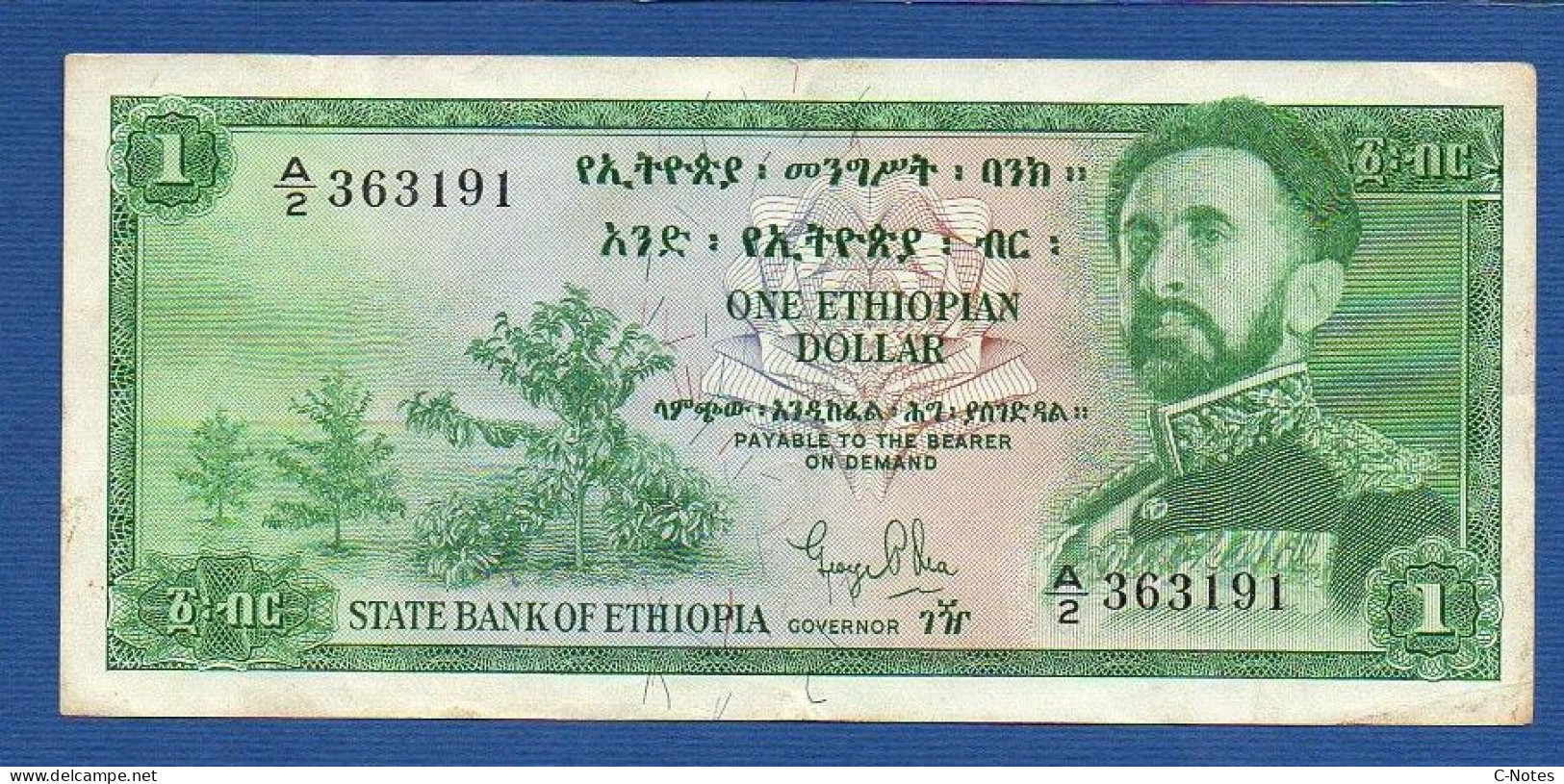 ETHIOPIA - P.18 – 1 Ethiopian Dollar ND 1961 VF, S/n A/2 363191 - Ethiopie