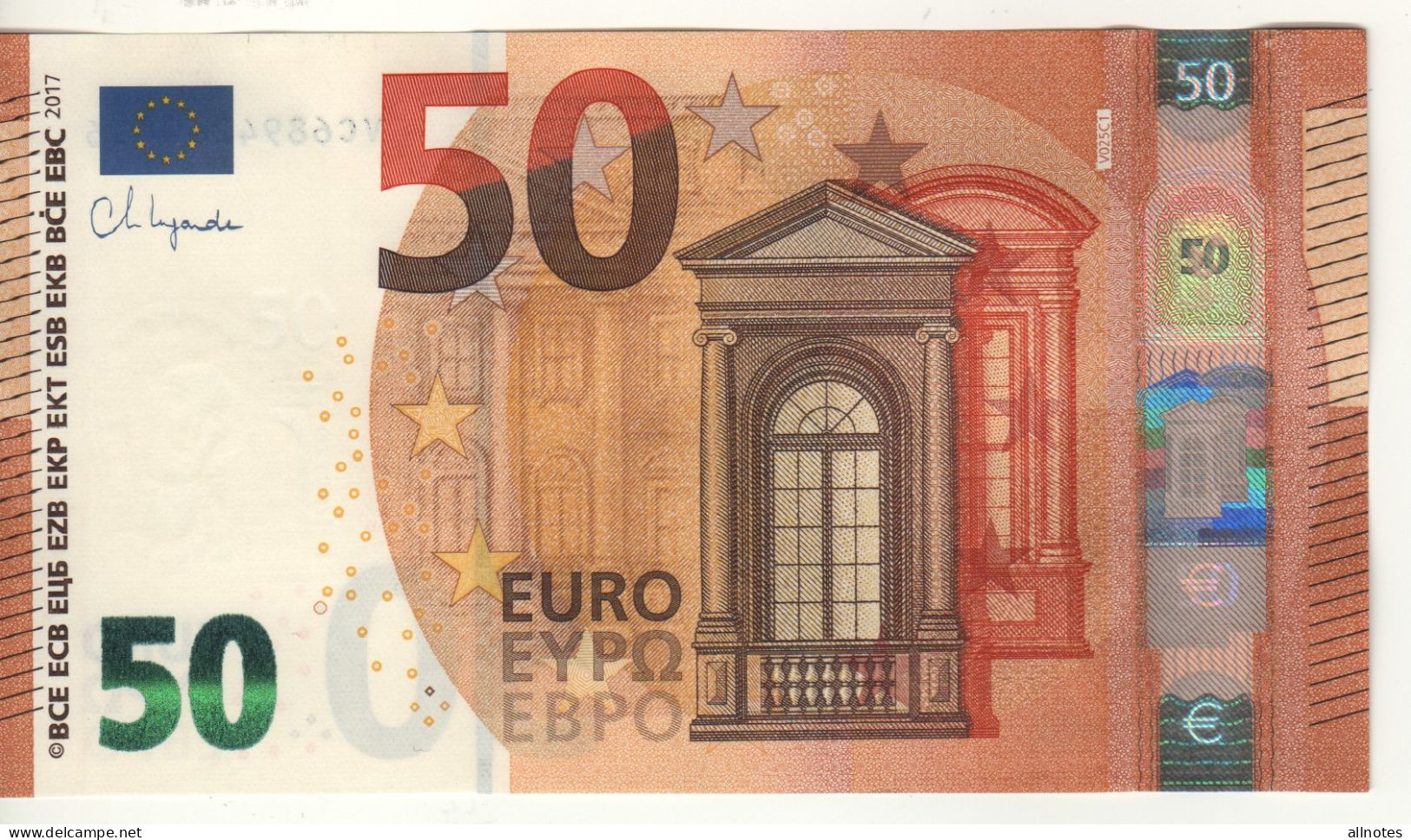 50 EURO  "Spain"   Ch.Lagarde   V 025 C1   VC6894260406  /  FDS - UNC - 50 Euro