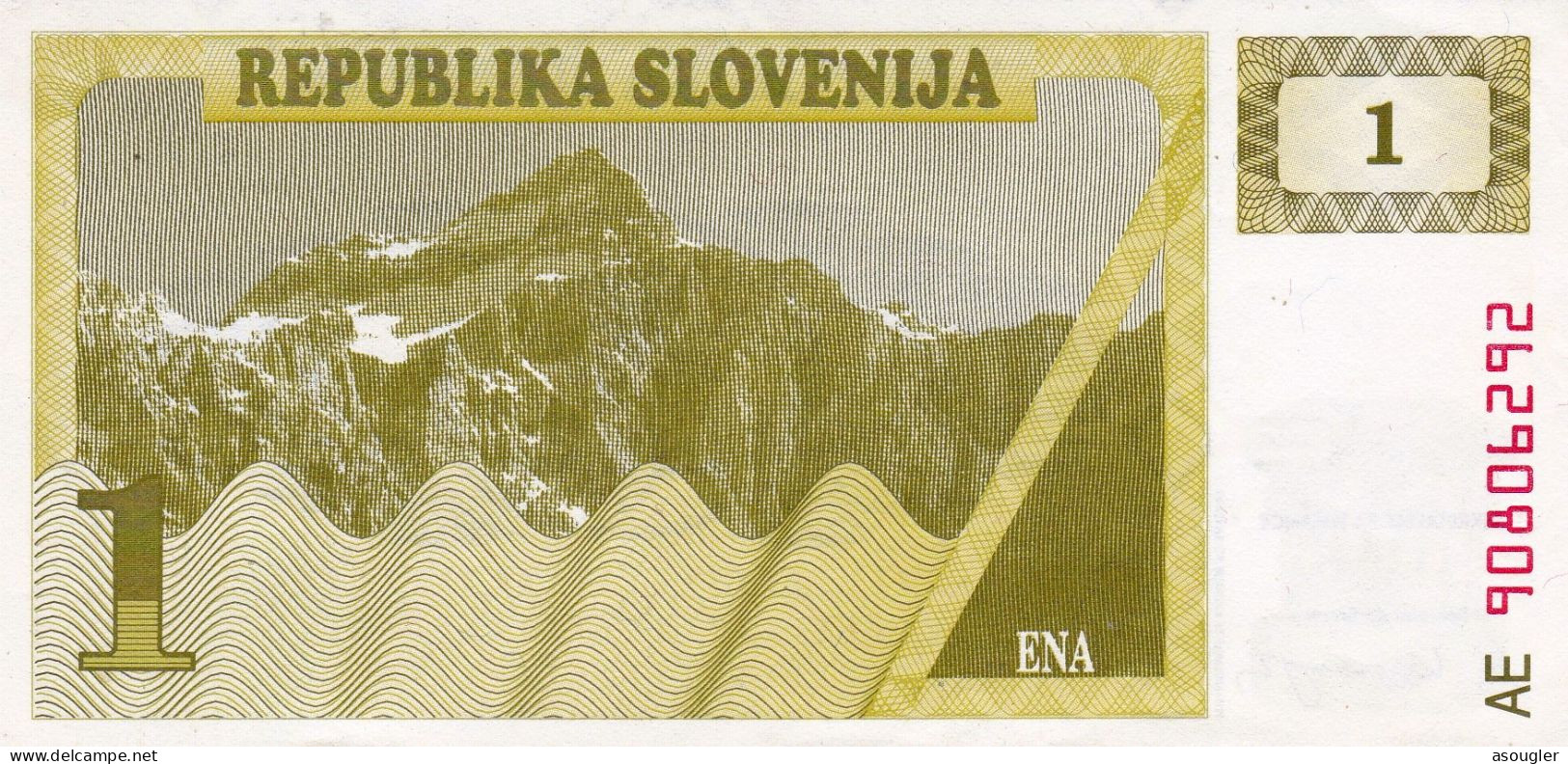 Slovenia 1 TOLAR 1990 UNC P-1a "free Shipping Via Regular Air Mail (buyer Risk) - Slovénie