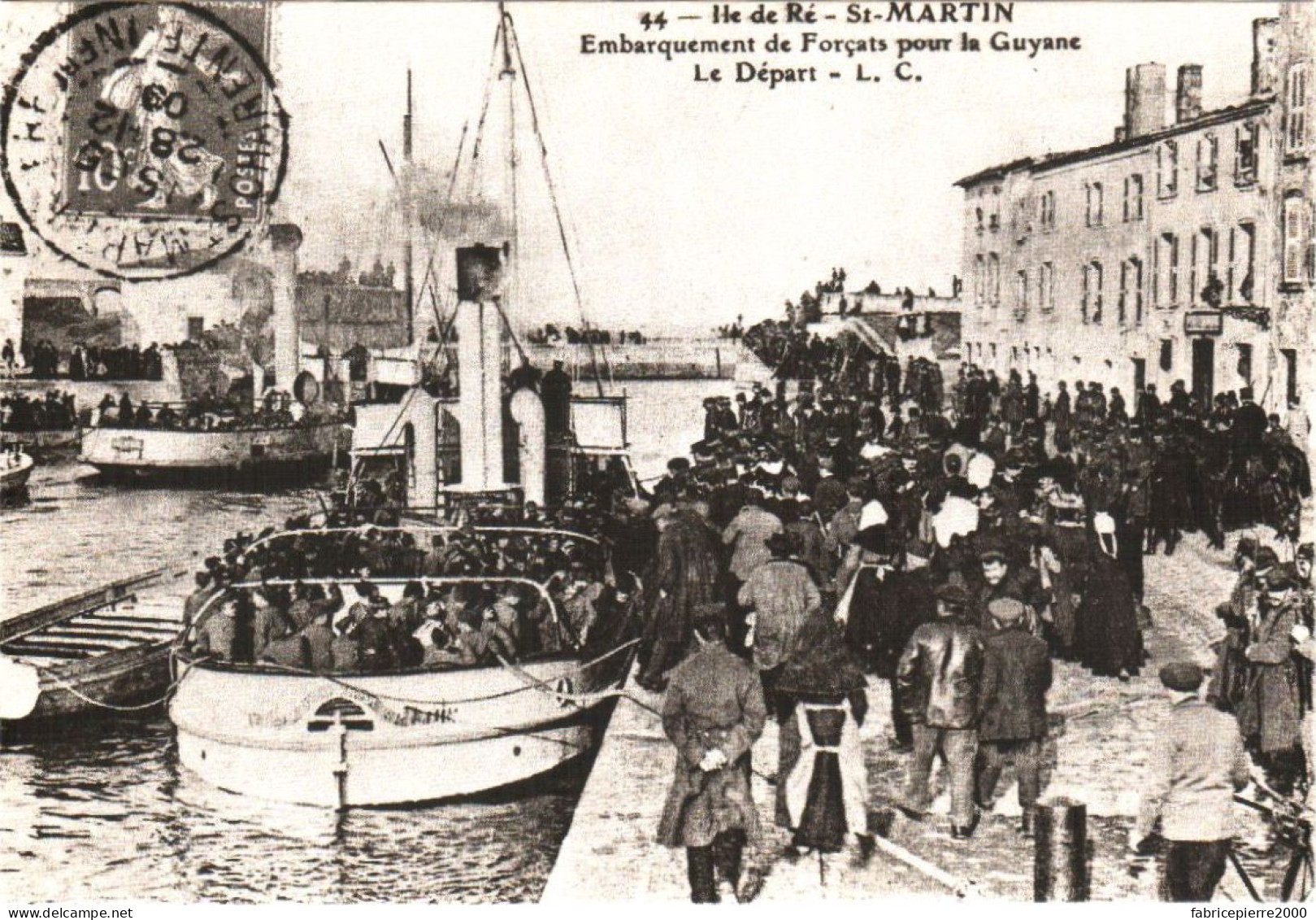 Reprod CPA 17 (Charente-Maritime) Saint-Martin-de-Ré - Embarquement De Forçats Pour La Guyane En 1909, Le Départ TBE - Prison