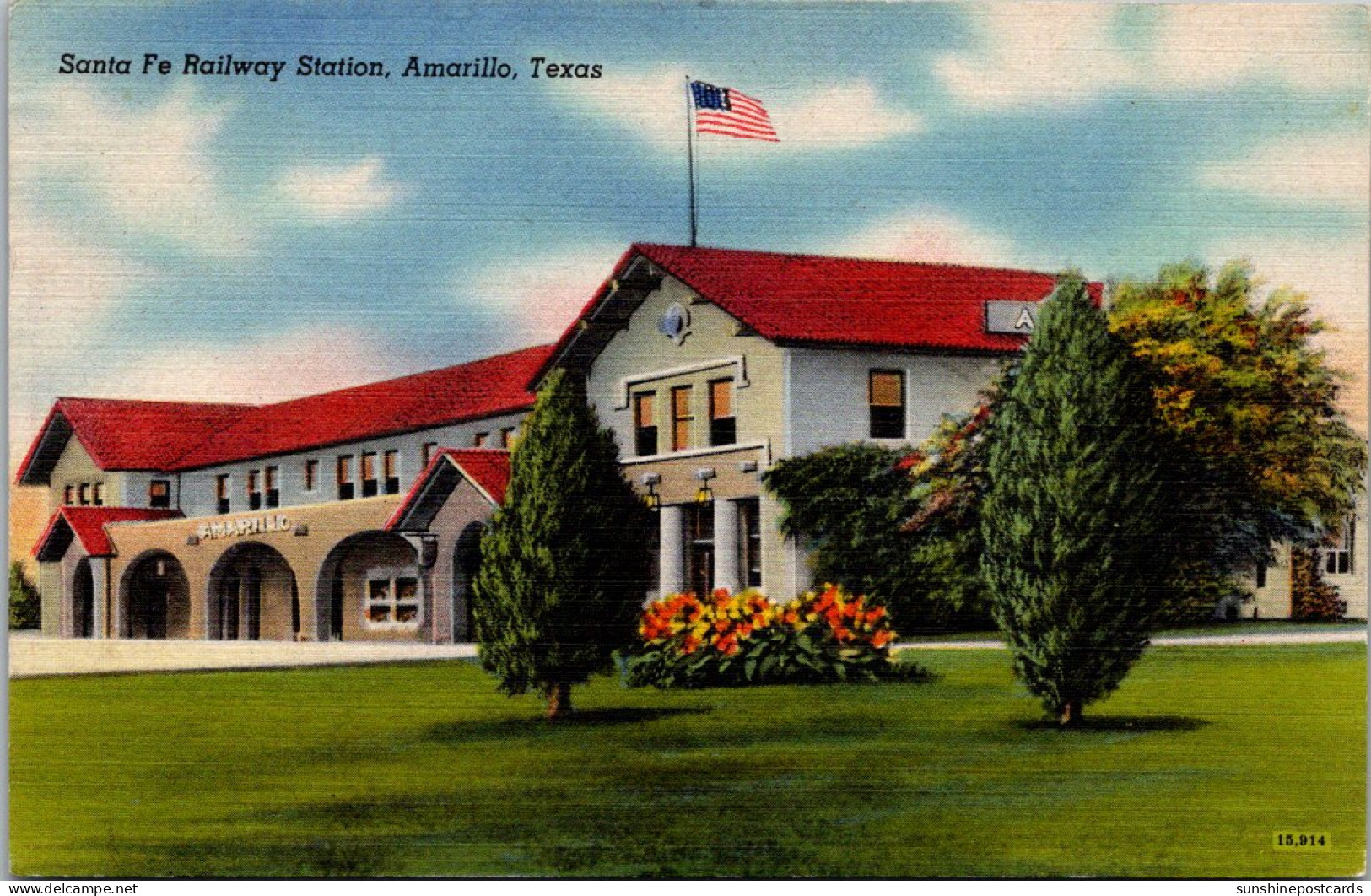 Texas Amarillo Santa Fe Railway Station 1947 - Amarillo