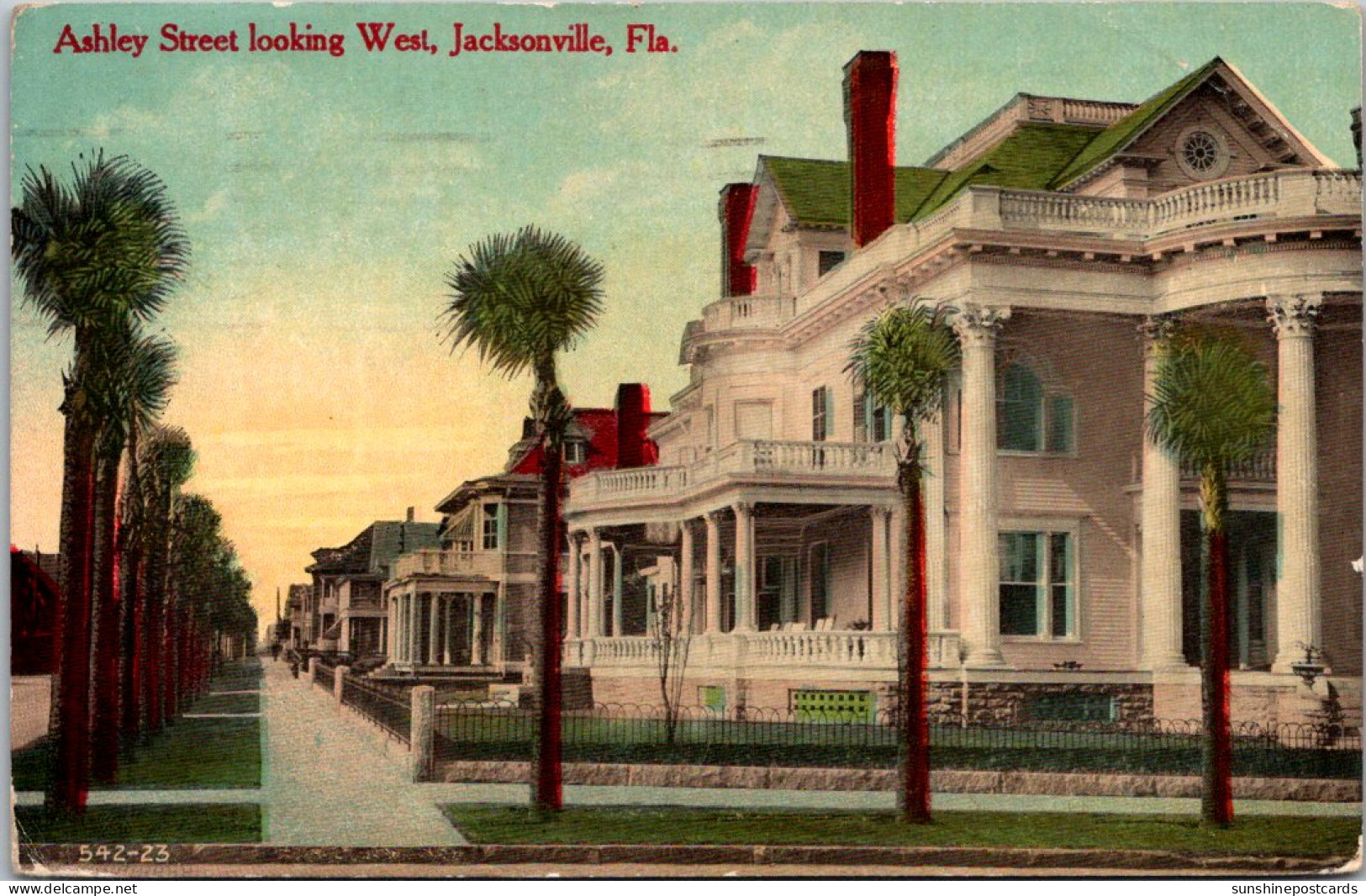 Florida Jacksonville Ashley Street Looking West 1917 - Jacksonville